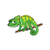 Comic Chameleon Grinning Cute