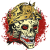 Rockabilly skull with helmet