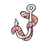 Fishhook with a worm