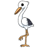 Funny cartoon stork
