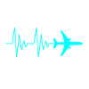 Airplane pilot heartbeat water blue