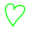 Coeur à main levée vert