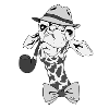 Girafe avec pipe et chapeau