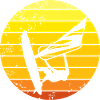 Windsurfer retro sunset