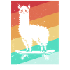 Lama Skateboard Skate Skater Retro