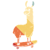 Lama Skateboard Skate Skater Retro