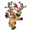 Reindeer Christmas with mobile smartphone