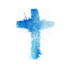 Blue cross, dark.