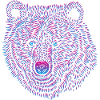 Bear in pink-turquoise, Christmas bear