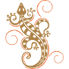 Grand lézard, salamandre, gecko.