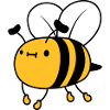 Flying cute bee