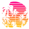 Cool Art 80s Tropical Sunset