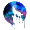 Howling Wolf full moon Galaxy universe gift