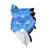 Loup polygone bleu
