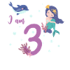 Mermaid i'm 3 third birthday