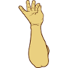 Salt sprinkle hand