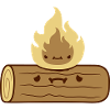 Clipart bois bûche brûle