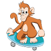 Skating monkey chimpanzee