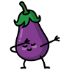 Aubergine eggplant dab dabbing