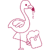 Drinking beer flamingo