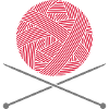 Knitting needle wool logo