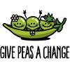 Give peas / peace a change hippies