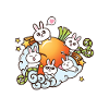 Cute cartoon rabbits and carrot