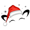 Cat Santa Hat Shining Stars