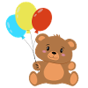 Teddy bear with balloons