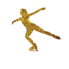 Konståkare Silhoeutette Guld konståkning