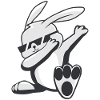 Dabbing bunny with sunglasses