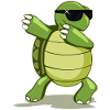 Dabbing turtle with sunglasses