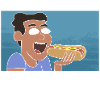 Rick And Morty Courage Is Eating A Hot Dog