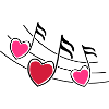 music notes hearts