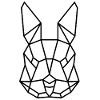 Bunny rabbit black poly
