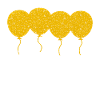 Golden Balloons Glitter Birthday