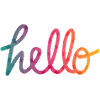 Hello Typographie arc-en-ciel