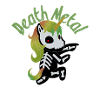 Death Metal Unicorn Skelet Kostume Halloween
