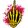 hand middle finger splat
