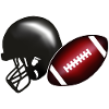 American football, football & helmet