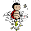 Marienkaefer on flower