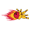 fast fire flames bowling pins upset strike hit