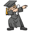 Junge Student dab dabbing Absolvent Schule