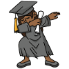 Schwarzes Mädchen Student dab Abschluss Schule
