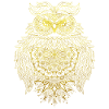 Esoteric mandala owl in gold
