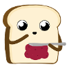 Bread smeared jam