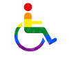 Sjove homoseksuelle kørestols regnbuetrøje