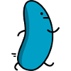 funny blue bean