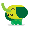 Fröhlicher grüner Elefant