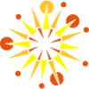 Star with rays and balls
